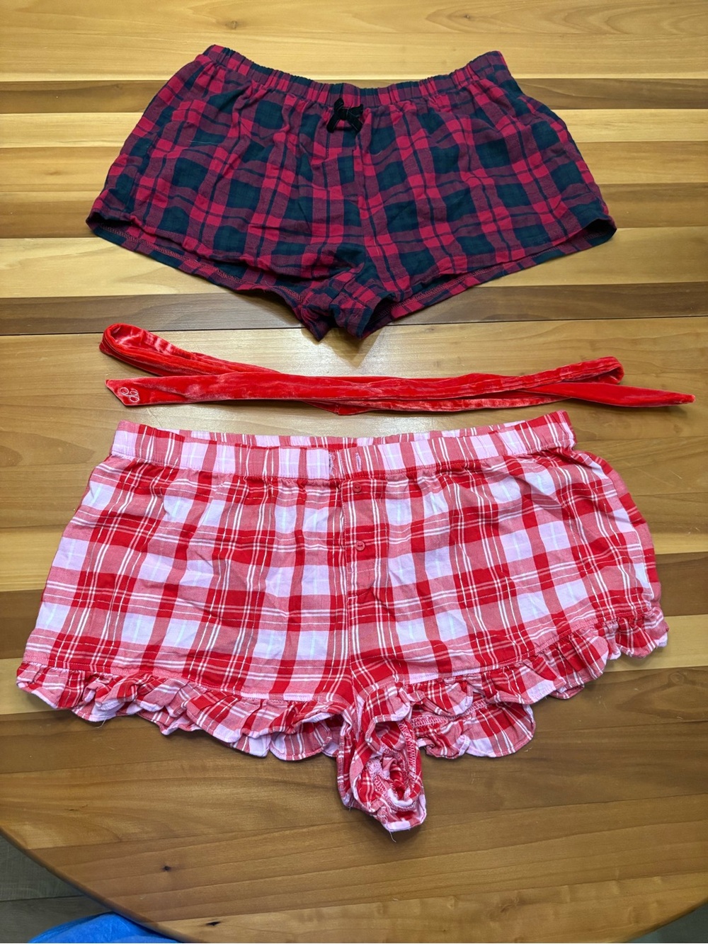 Victoria’s Secret pink and altard state pajama short bundle Christmas plaid